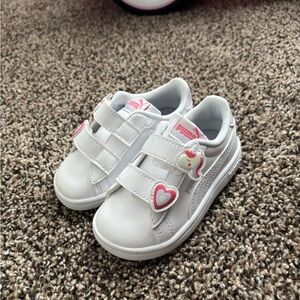 Puma Kids White Sneakers with Heart Details